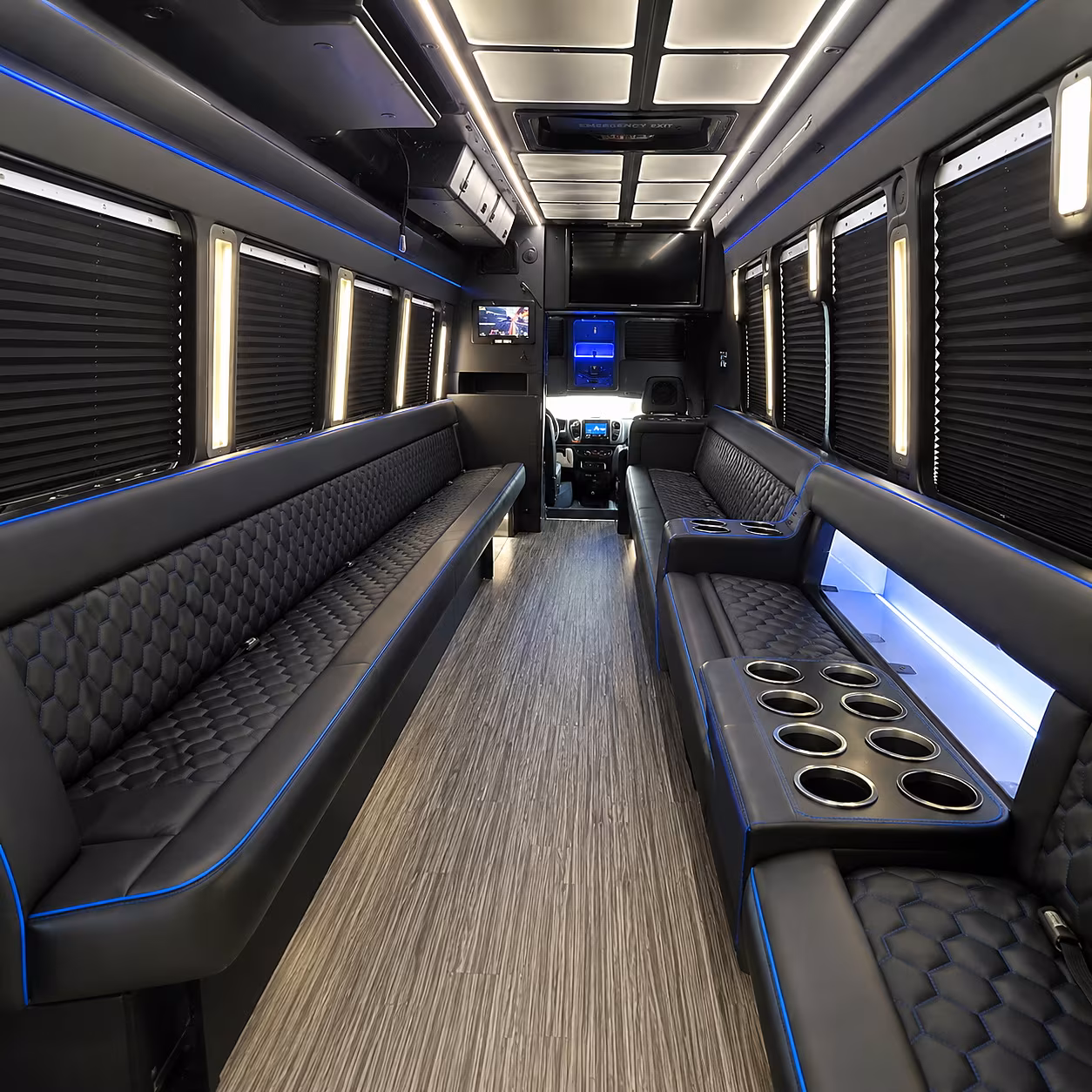 Honolulu Bachelor & Bachelorette Transportation party bus interior