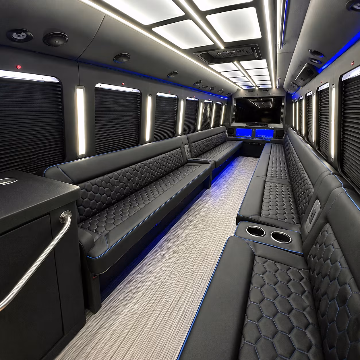 Honolulu Bachelor & Bachelorette Transportation party bus interior