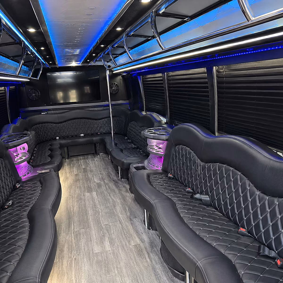 Honolulu Private Event Transportation party bus interior