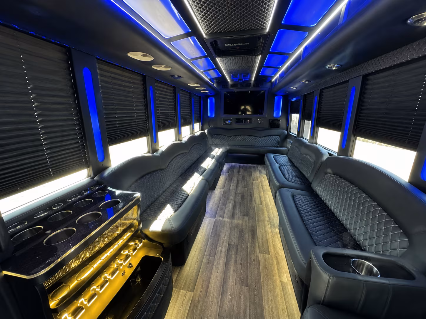 Honolulu Wedding Transportation party bus interior